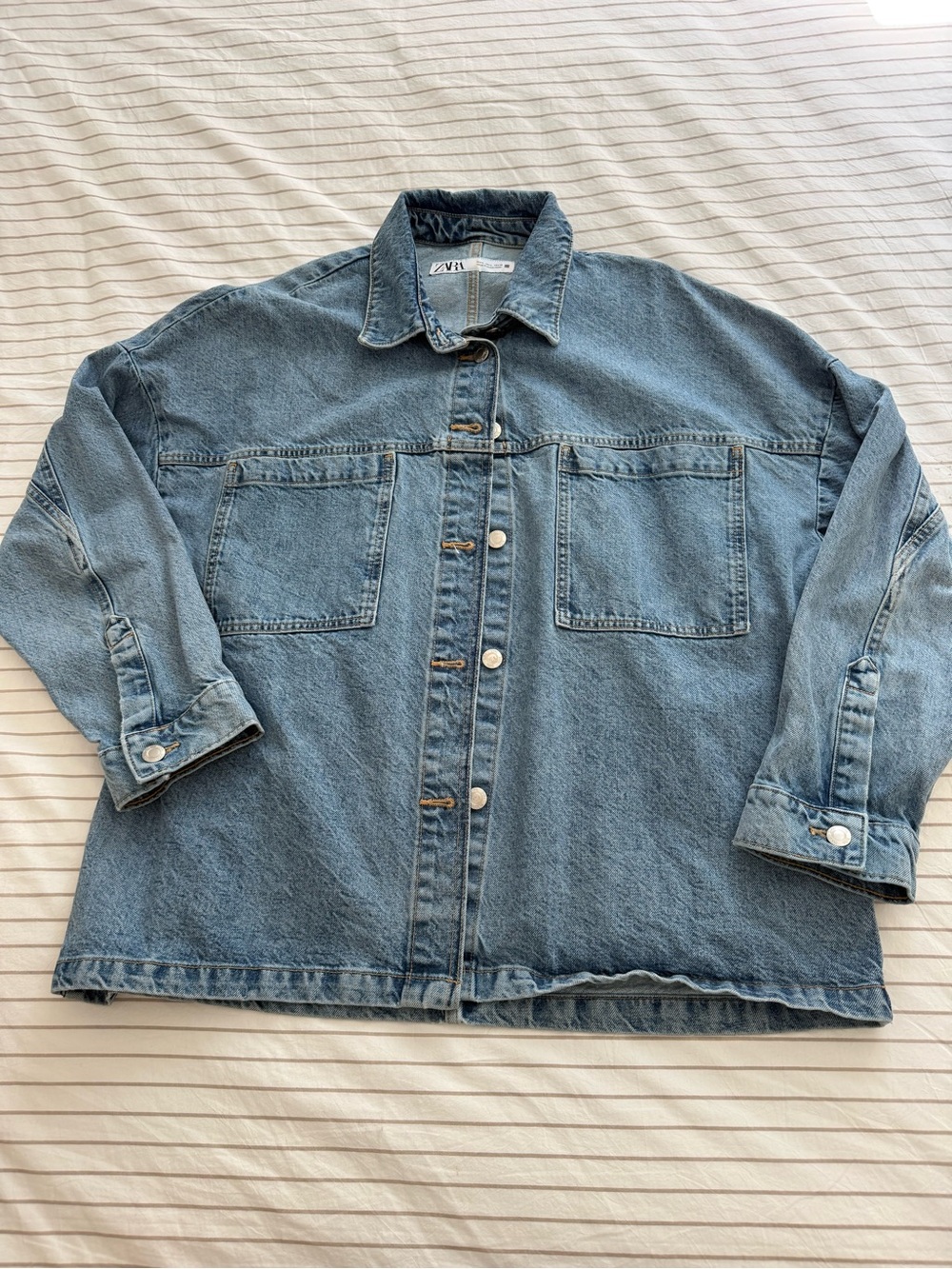 Zara Light Wash Blue Denim Jacket